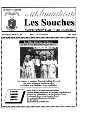 Revue Les Souches, Volume 8, numéro 3, Juin 2003
