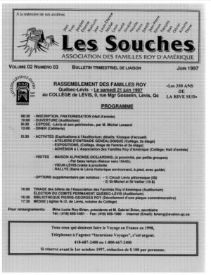 Revue Les Souches, Volume 2, numéro 3, Juin 1997