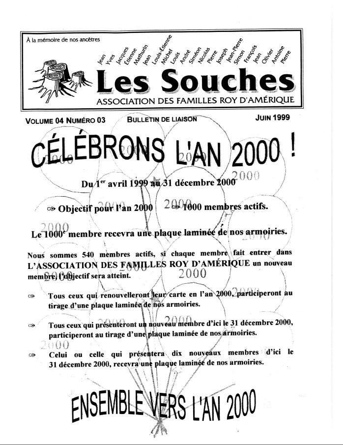 Revue Les Souches, Volume 4, numéro 3, Juin 1999