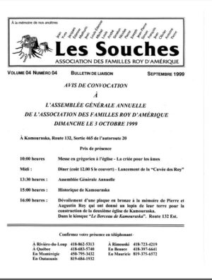 Revue Les Souches, Volume 4, numéro 4, Septembre 1999