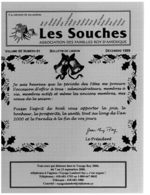 Revue Les Souches, Volume 5, numéro 1, Décembre 1999