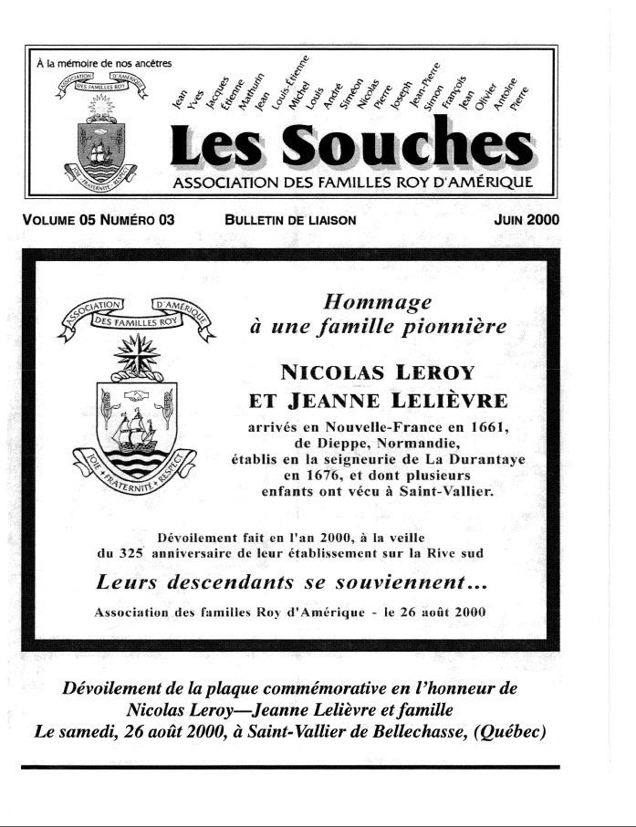 Revue Les Souches, Volume 5, numéro 3, Juin 2000