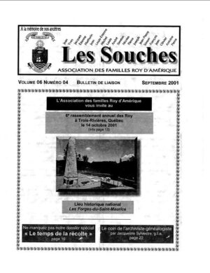 Revue Les Souches, Volume 6, numéro 4, Septembre 2001