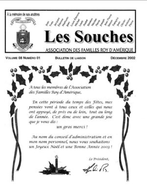 Revue Les Souches, Volume 8, numéro 1, Décembre 2002