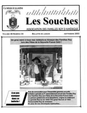 Revue Les Souches, Volume 8, numéro 4, Septembre 2003