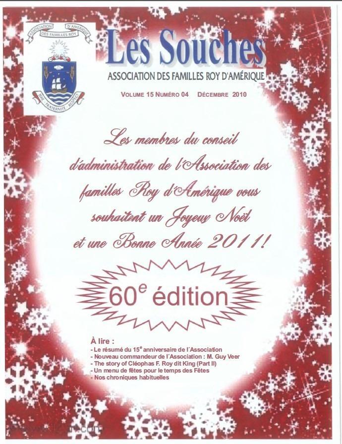 Revue Les Souches, Volume 15, numéro 4, Décembre 2010